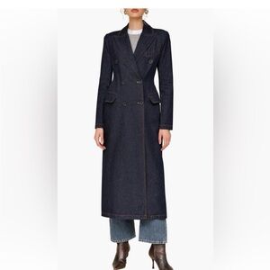 Avec Les Filles Dark Blue Long Coat